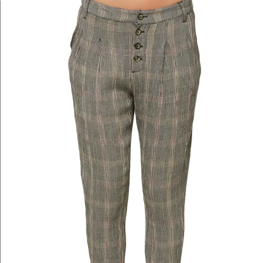Plaid light weight pants